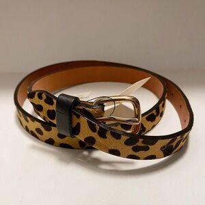 Club Monaco Animal Leopard Print Skinny Belt Small